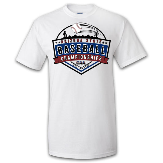 2025-26 CAA State Championship Baseball T-Shirt - WHITE